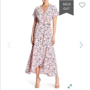Bobeau floral wrap dress
